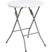 OEM Table pliante ronde pour 4 personnes, en plastique blanc, 60 cm