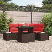 Prolenta Maison Exclusive - Ensemble de canapés de jardin, 5 pièces, couleur marron, en résine tressée