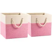 OEM Boîte de rangement élégante, beige rosé, lin