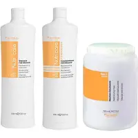Fanola | Kit de soins Nutri Care - Shampooing 1000 ml + Après-shampooing 1000 ml + Masque 1500 ml - Soin intensif pour cheveux secs