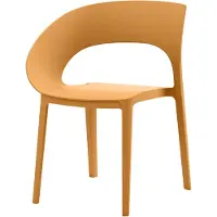 Rebecca Mobili Chaise d'extérieur moderne Laren 82,5 x 54 x 60 cm, polypropylène orange, lot de 2