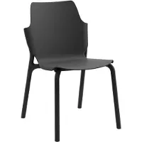 Rebecca Mobili Chaise de salle à manger empilable Zeran 83 x 56 x 47 cm, polypropylène noir, style moderne, lot de 2