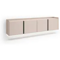 Skraut Home PULLER Meuble tv effet bois beige 207x35x50cm suspendu