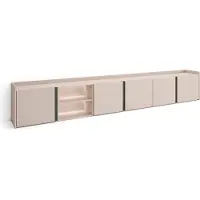 Skraut Home Meuble tv effet bois beige 309x35x50cm avec Led