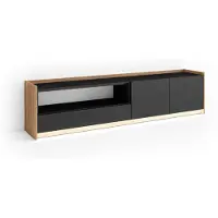 Skraut Home Meuble tv effet bois noir et chêne 207x37x50cm avec Led