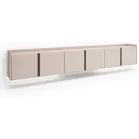 Skraut Home PULLER Meuble tv effet bois beige 309x35x50cm suspendu