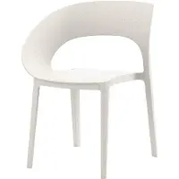 Rebecca Mobili Chaise de jardin empilable Nuvra 82,5 x 54 x 60 cm, polypropylène blanc, style moderne, lot de 2