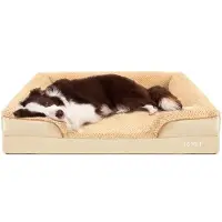 OEM Lit orthopédique pour chiens de grande taille, matelas en mousse imperméable avec housse amovible et lavable et fond antidérapant, pour chiens de petite à moyenne taille, couleur kaki