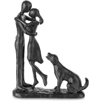 OEM Statue d'amour en fer pour les couples, statue en métal noir pour la décoration intérieure, cadeau de Noël, cadeau de mariage