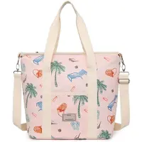 OEM Sac de voyage isotherme 15 L/29 L – Grande capacité – Sac de pique-nique réutilisable avec bandoulière, idéal pour l'école, le bureau ou les pique-niques (29 L, beige coco)