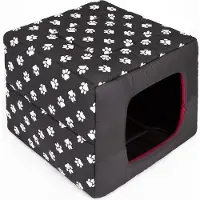 Markenlos Lit pour chien taille 1, noir, avec pieds - Lit orthopédique de luxe et confortable pour animaux