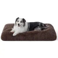 OEM Grand panier pour chien en peluche, 104 x 74 x 8 cm, fond antidérapant, marron, pour grands chiens