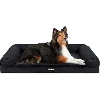 OEM Lit pour chien - Lit orthopédique pour chien, coussin à bords hauts, lavable, gris, 106 cm