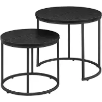 Leobert Table Basse - - Noir/Pieds Noirs - Lot De 2