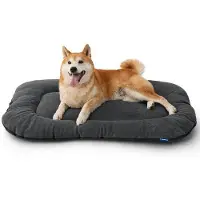 OEM Lit pour chien de grande taille - 89 x 56 cm, coussin lavable pour chiens de grande et moyenne taille, lit ultra-doux avec dessous antidérapant, gris foncé