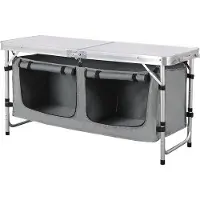 OEM Set de pique-nique en aluminium - Table pliante - Camping - Avec sacs de rangement - Blanc/Vert