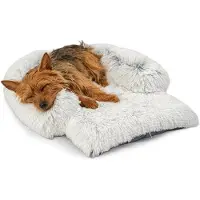 OEM Tapis pour chien avec bord rembourré pour banc pour chien - lavable - gris givré - S 56 x 46 cm