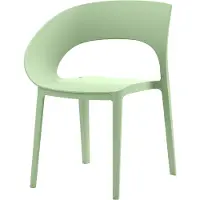 Rebecca Mobili Chaise de salle à manger moderne Silea 82,5 x 54 x 60 cm, polypropylène, vert sauge, lot de 2