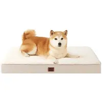 OEM Lit pour chien de taille moyenne, 91 x 68 x 9 cm, lavable, coussin moelleux, matelas pour canapé, housse couleur camel