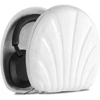 OEM Étui de protection pour casque audio au design Seashell avec rangement pour câble - Compatible avec le Sony WH-1000XM5 - Étui pour casque audio blanc