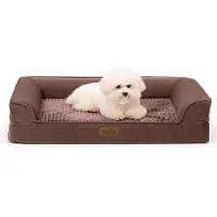 OEM Lit imperméable pour petits chiens, avec parois latérales, matelas en mousse offrant un bon soutien, housse amovible et lavable, fond imperméable et fonction antidérapante.