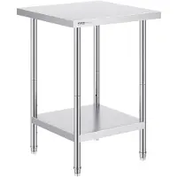 Vevor Table de préparation en acier inoxydable pour usage professionnel, 61 x 61 x 86 cm