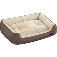 OEM Lit pour chien, coussin pour chien réversible, 85 x 65 x 21 cm, marron