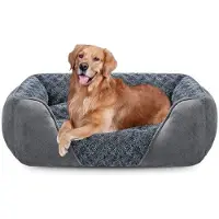 OEM Lit pour grands chiens, lavable, coussin moelleux, lit antidérapant pour apaiser l'anxiété, doux et confortable, lit pour grands chiens et chats, 89 x 63 x 23 cm
