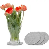 OEM Sous-verres en feutre ronds, 15 cm, lot de 4, gris clair, pour table et bar