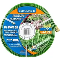 Famanu Tuyau d'arrosage de 15 m pour les jardins avec une surface d'eau de 4 à 5 m², 3 canaux d'eau, raccord métallique.