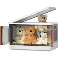 Markenlos Caisse empilable en plastique avec couvercle transparent - 32 litres - plastique