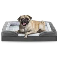 OEM Lit orthopédique pour grands chiens, coussin en mousse à mémoire de forme pour chiens de taille moyenne, lits lavables pour chiens, coussins antidérapants amovibles, 71 x 58 x 17 cm