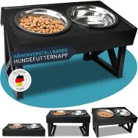 OEM Plateau pour chien à hauteur réglable - Ensemble 2-en-1 en acier inoxydable comprenant une gamelle et un bol à eau pour chiens de petite, moyenne et grande taille.