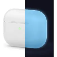 OEM Étui en silicone pour AirPods Pro, bleu Nachtglow, fonction de protection, étui en silicone, compatible avec les AirPods Pro d'Apple, boîtier de recharge