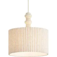 QAZQA Suspension Japandi beige avec abat-jour en lin 50cm - Fedde