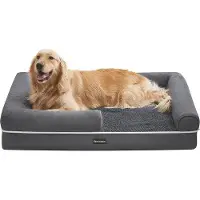 OEM Lit pour chien avec rembourrage moelleux et bords surélevés - 106 x 80 x 25 cm, imperméable, fond antidérapant