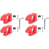 Gistuch Support pour pelle de toit, en alliage d'aluminium, kit de fixation rapide, universel pour quad, VUT, camping-car, fourgon, camion, bateau, train, rouge, lot de 4