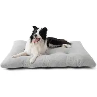 OEM Coussin pour chien XL, lit apaisant avec fond antidérapant, pour très grands chiens, gris clair, 104 x 69 x 8 cm
