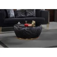 Xl Moebel Gmbh Table basse ronde noire Meubles haut de gamme pour le salon