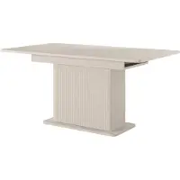 3Xeliving Table à rallonges, beige, 160-200 x 90 x 75,4 cm