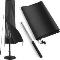 OEM Armature de housse imperméable pour parasol, toile Oxford 420D, noire, dimensions : 265 cm x 48/70 cm
