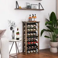 OEM Casier à bouteilles en noyer pour bar de salon - design épuré 24 x 93,47 x 44,07 cm