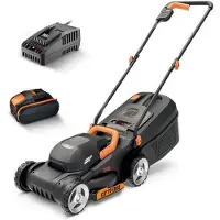 OEM Tondeuse à gazon électrique avec moteur sans balais puissant - Lame de 30 cm - 3 hauteurs de coupe réglables - Batterie lithium-ion de 4 000 mAh - Chargeur - 20 V - Noir
