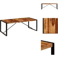 vidaXL Table de salle à manger 220 x 100 x 75 cm en bois massif - Tables de salle à manger