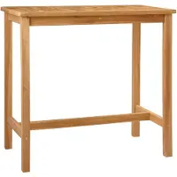 vidaXL Table de bar Naturelle 110 x 60 x 105 cm en teck massif
