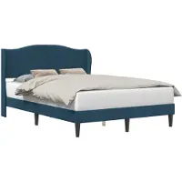 Syfax Cadre de lit avec tête de lit Bleu 120 x 190 cm Velours