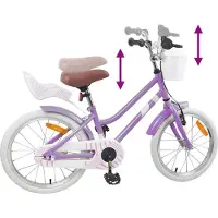 vidaXL Vélo enfant 18 pouces pour enfants de 5 à 7 ans Violet