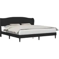 Syfax Cadre de lit avec tête de lit Noir 200 x 200 cm Velours