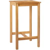 vidaXL Table de bar Nature 60 x 60 x 105 cm en teck massif