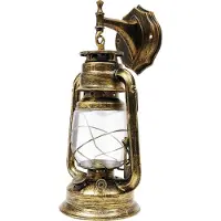 StarTech.com Lampe rétro rustique - Applique murale - Douille E27 - LED 3 W incluse - Fixation murale - Abat-jour 18 × 28 cm, hauteur totale 38 cm - Fer/plastique, 220 V - Interrupteur mural - Cyan bronze